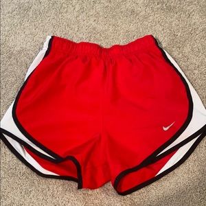 red nike dri fit shorts